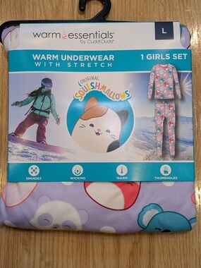 Warm Essentials by Cuddl Duds Girls Squishmallows Pajama Set - Purple Multi